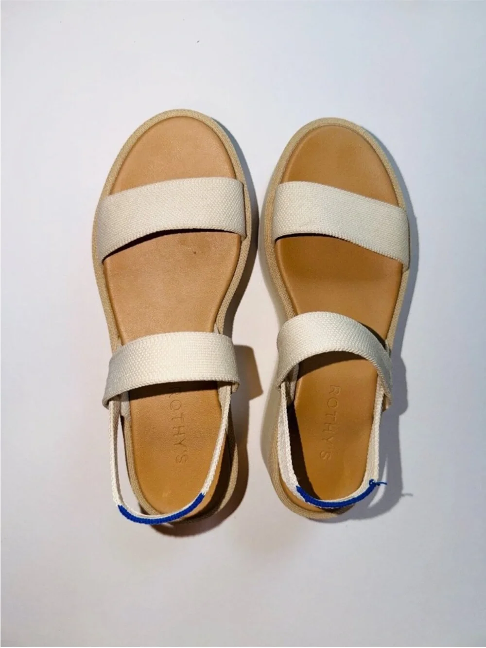 Rothy’s Platform Strappy Sandal in Light Beige - Women's